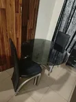 2-Seater Round Glass Dining Set - 1
