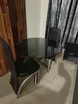 2-Seater Round Glass Dining Set - 2