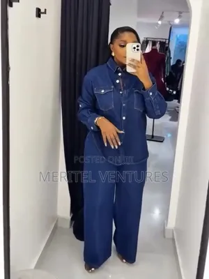 Women's Blue Jeans Trouser Suit - Size XL (UK 12-14)