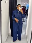 Women's Blue Jeans Trouser Suit - Size XL (UK 12-14) - 1