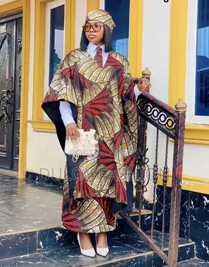 African Print Cape and Skirt Set with Headwrap