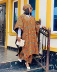 African Print Cape and Skirt Set with Headwrap - 2