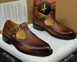 J.M. Weston Men's Classic Leather Buckle Shoes - Brown - 1