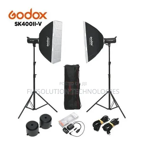 Godox SK400ii 400W Strobe Kit with 2x 60x90cm Softboxes - 1
