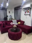 L Shape Sofa with Tinted Glass Coffee Table - 2