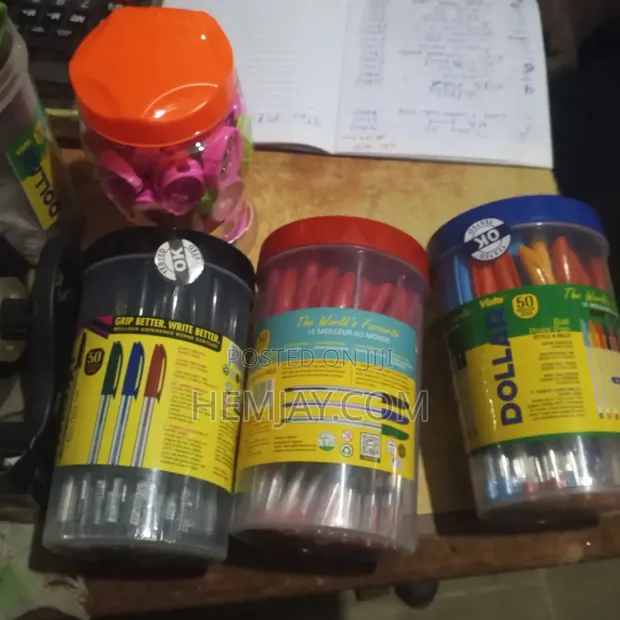(150pcs) Kalam Ballpoint Baki, Bature, Ja don Dalibai & Ofisoshi - 1
