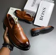 Men's Premium Leather Penny Loafers - Black & Brown - 2