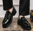 Men's Premium Leather Penny Loafers - Black & Brown - 3