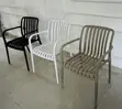 Modern Outdoor Slatted Armchairs - Fiber/Plastic - 1