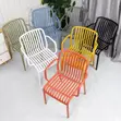 Modern Outdoor Slatted Armchairs - Fiber/Plastic - 2