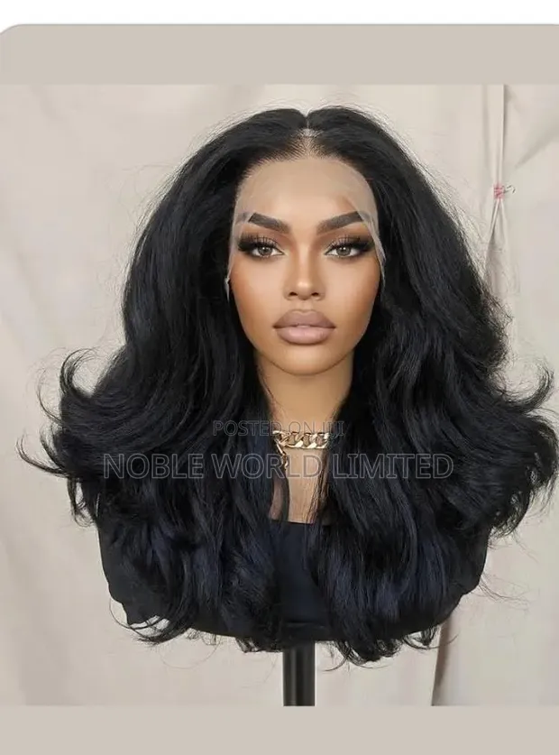 Human Hair Blend Wig - Wavy - 1