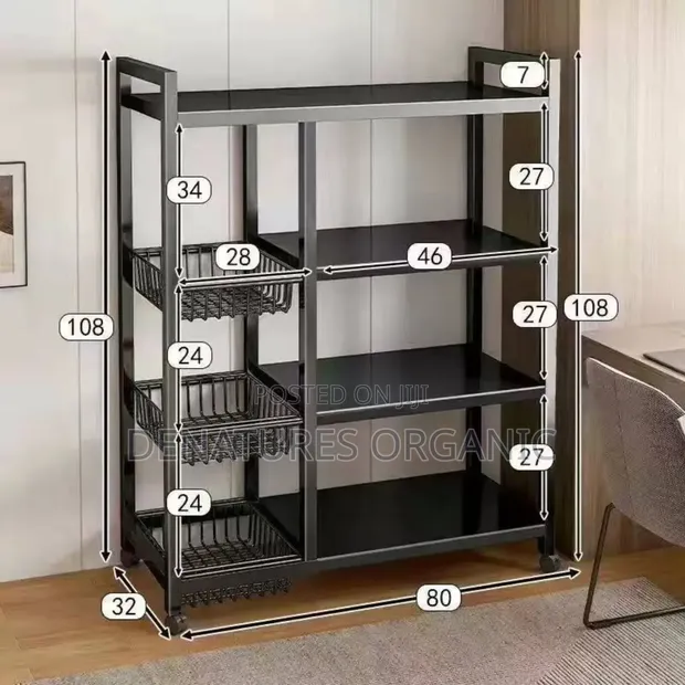 Multi-Tier Kitchen Storage Rack with Pull-Out Baskets - 1