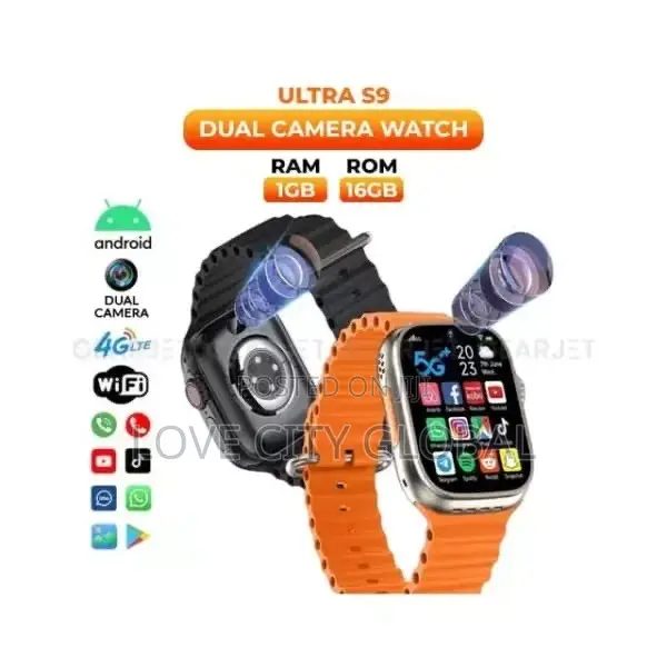 S9 Ultra 4G Android Smart Watch with Camera & 2 Straps - 1