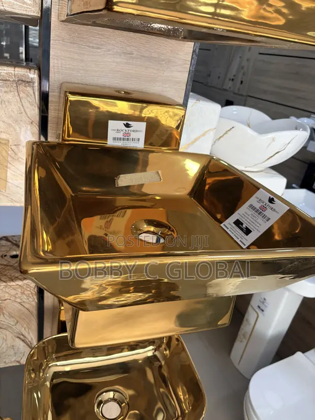 Rockford England Luxury Gold Wall-Hung Wash Hand Basin - 1