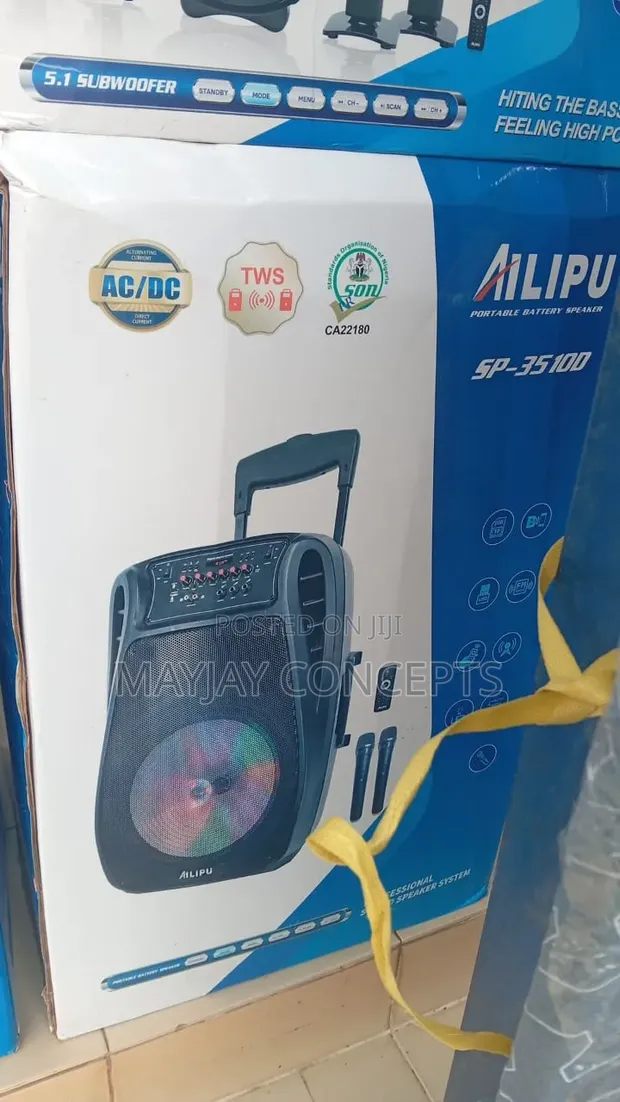 Ailipu SP-3510D 15-Inch Rechargeable Bluetooth PA Speaker System - 1