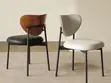 Modern Minimalist Dining Chairs with Curved Wooden Backrests - 1