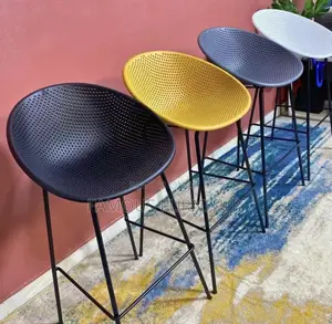 Modern Bar Stools - Curved Perforated Shell Seats