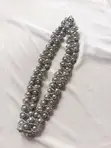 Silver Pearl and Stone Bead Spiral Necklace and Bracelet Set - 3