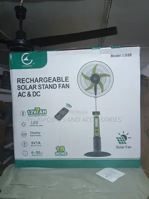 Linguang LG2E 18-Inch AC/DC Solar Rechargeable Stand Fan