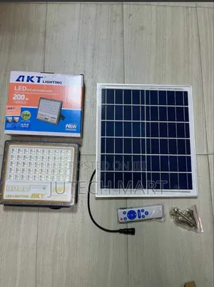 AKT 200W LED Solar Flood Light with Panel & Remote