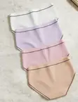 4pcs Pack Women's Ribbed Comfortable Triangle Panties - 2