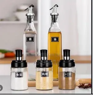 5-Piece Glass Oil & Sauce Bottle Set (500ml & 280ml)