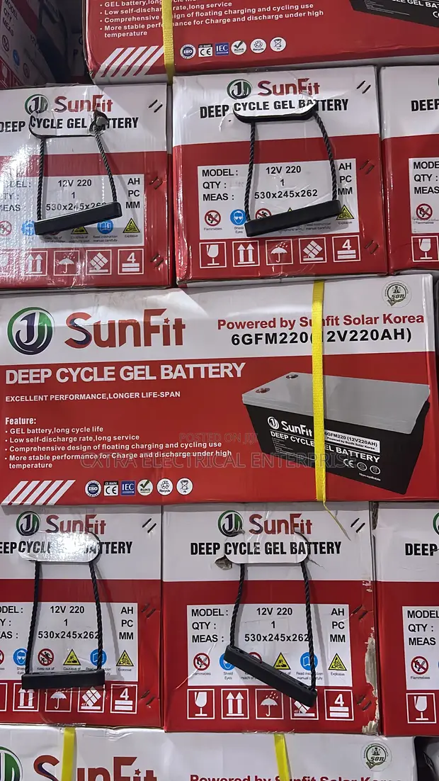 SunFit 12V 220Ah Deep Cycle GEL Battery - 1