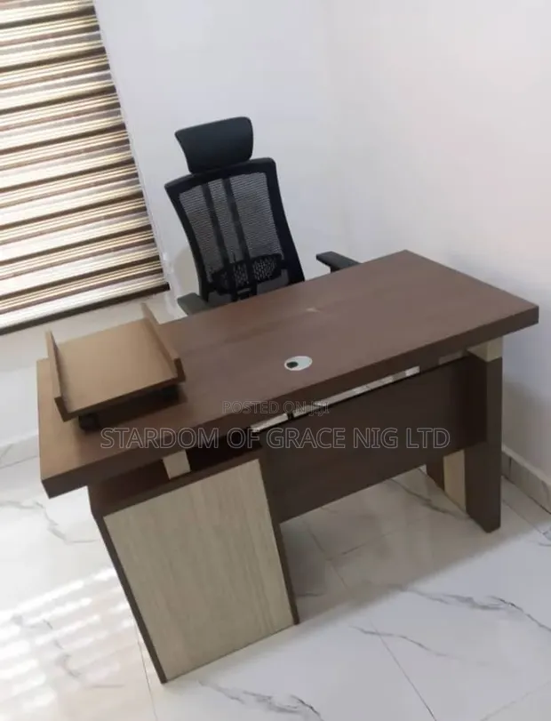 Office Desk with Swivel Chair - Brown - 1