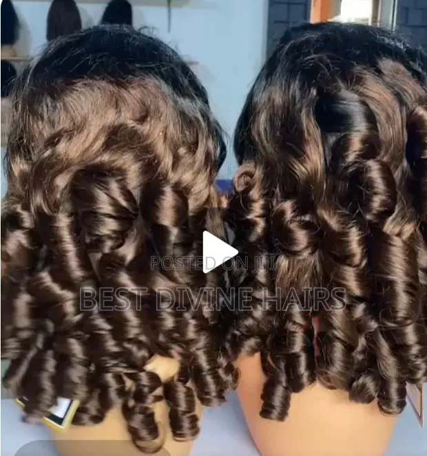 18" Layered Bounce Wig - 2-Toned Human Hair - 1