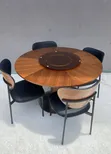 Modern 4-Seater Round Wooden Dining Set - 2