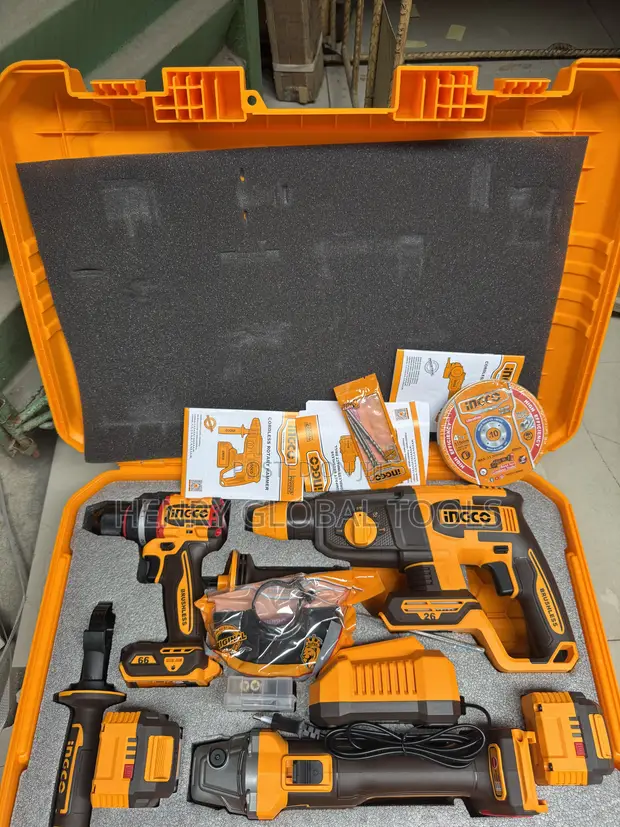 Ingco 3-in-1 Cordless Brushless Power Tool Kit - 1