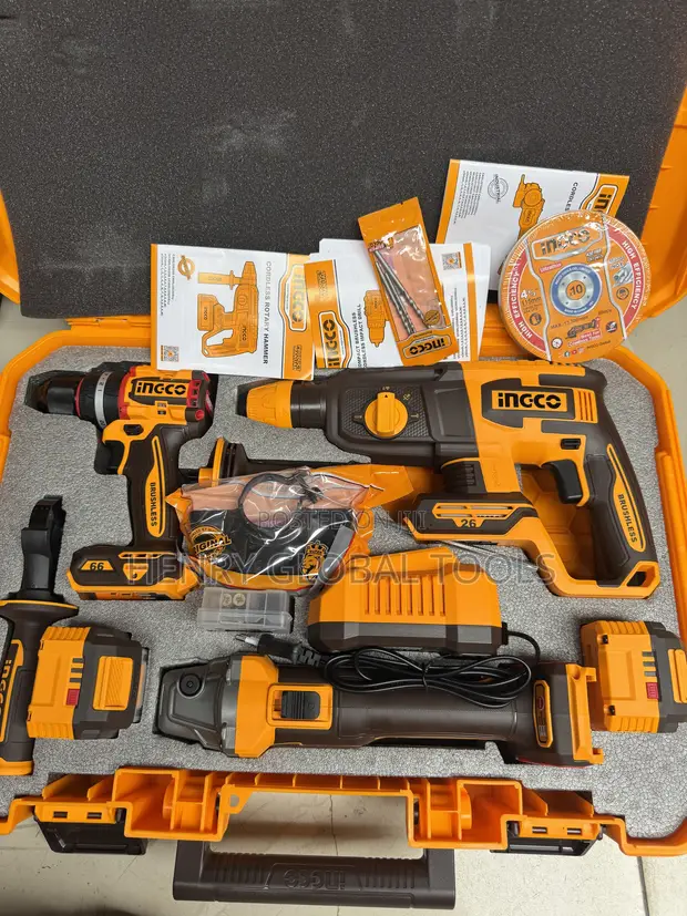 Ingco 3-in-1 Cordless Brushless Power Tool Kit - 1