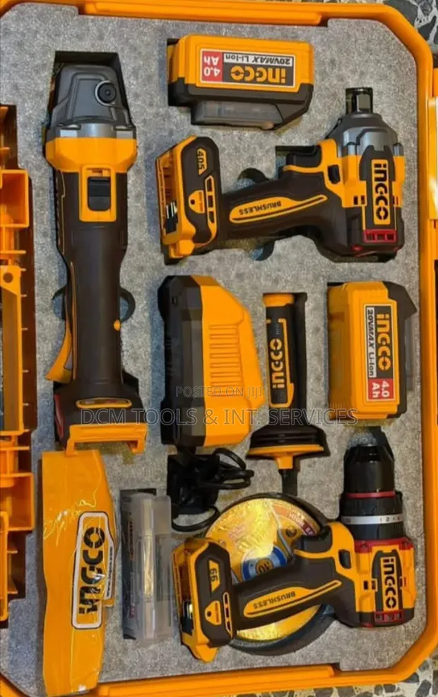 INGCO 3-in-1 Combo Maraɗi: Jirgin, Grinder, Impact Wrench - 1
