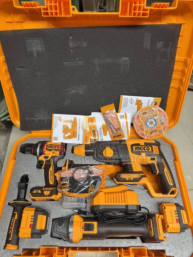 Ingco 3-in-1 Cordless Brushless Power Tool Kit - 1