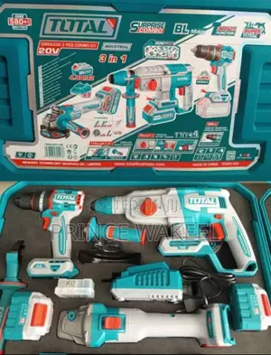 Total 3-in-1 Combo Kit: Angle Grinder, Drill/Driver, Rotary Hammer