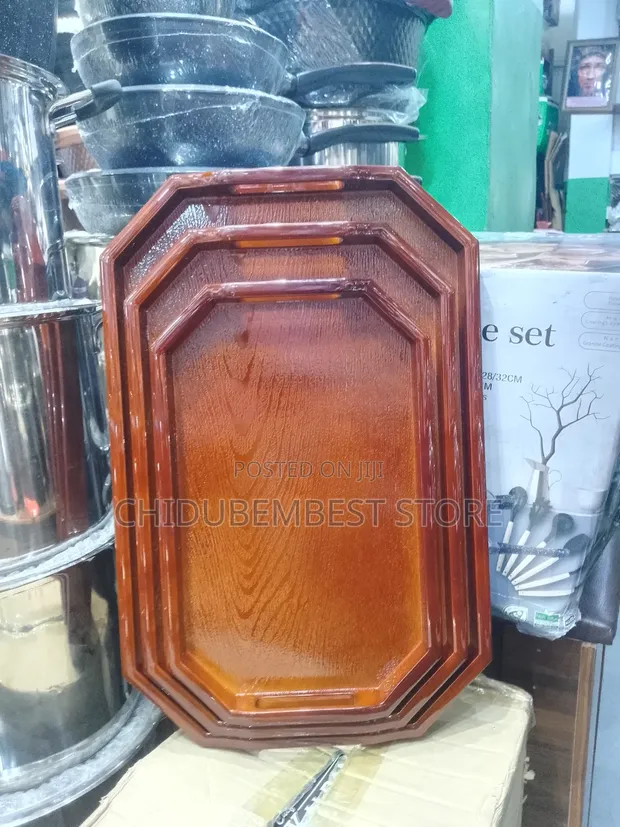 Luxury Vintage 3-in-1 Wooden Food Serving Tray Set - 1