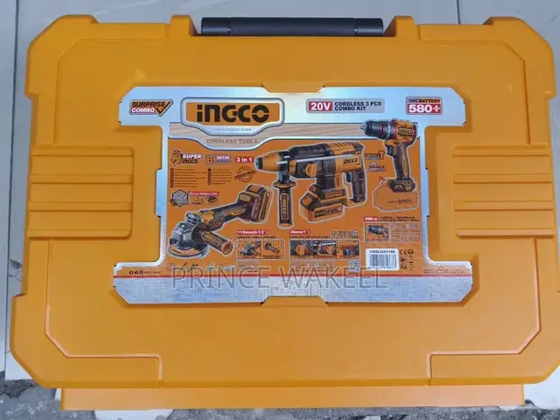 Ingco 3-in-1 Combo: Impact Drill, Angle Grinder, Rotary Hammer - 1