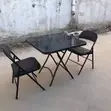 Modern Glass Foldable Table and Chair Set - 1