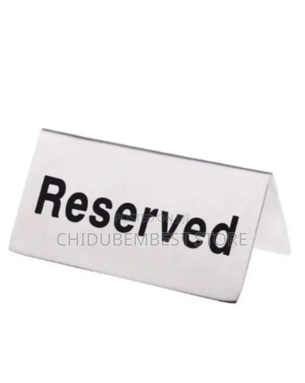 Stainless Steel Table Reserved Sign - 1