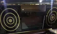 Black & Gold Decorative TV Console with Electric Fireplace - 1