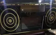 Black & Gold Decorative TV Console with Electric Fireplace - 2