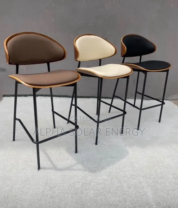 Modern Leather Bar Stools (Set of 2) - 1