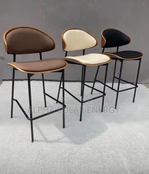 Modern Leather Bar Stools (Set of 2)