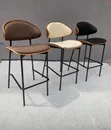 Modern Leather Bar Stools (Set of 2) - 1