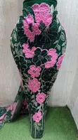 Luxurious Flowery Beaded Lace Fabric - 1