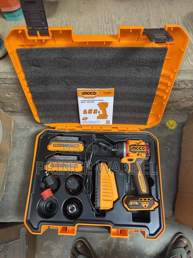 Ingco 20V Multi-Head Brushless Drill/Driver - 1