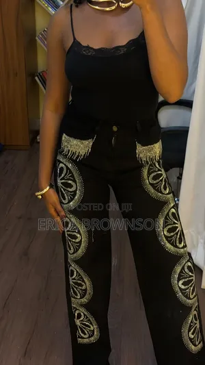 Fashion Nova Black Stoned Boyfriend Jeans