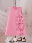 Girls' Pink Bow Dress | Children's Party Dress - 1