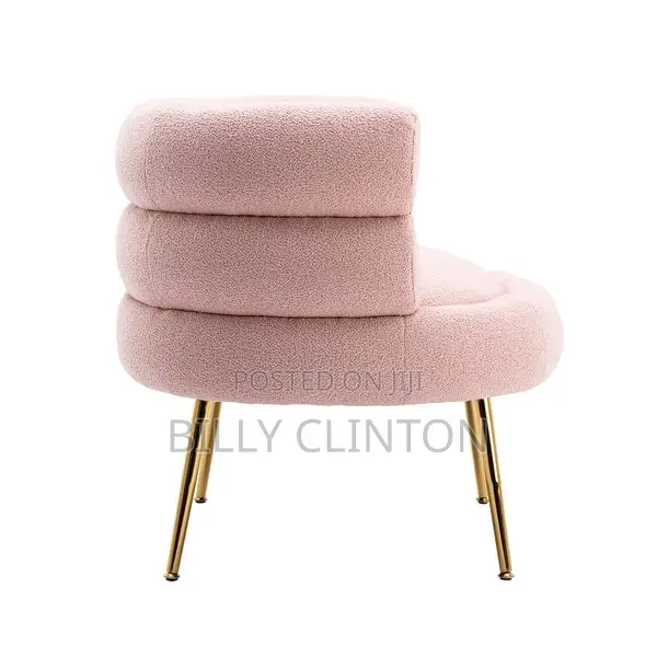Modern Pink Bouclé Accent Chair - 1