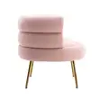 Modern Pink Bouclé Accent Chair - 1
